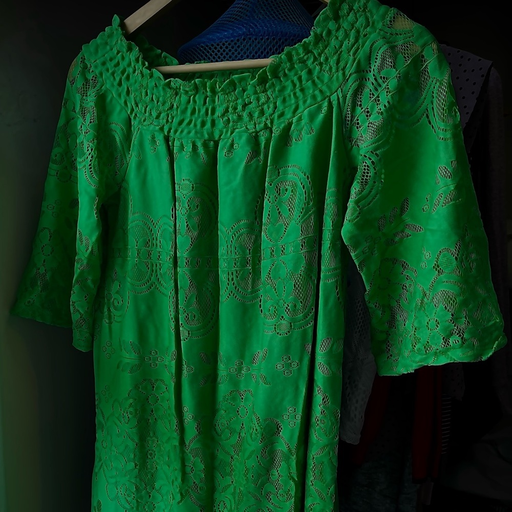 Arden B green soft lace dress